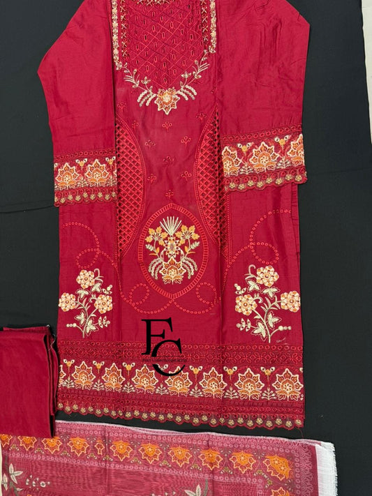 Woska by ijaz brand 3 piece stitch lawn summer collection of Premium style with comfort