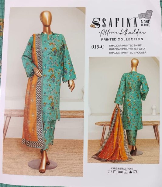 Safina 3 Piece Khaddar Collection – Warmth Meets Elegance