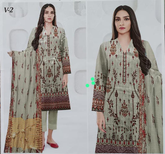 Luxury Rang Bhari Complete Unstitch Suit Lawn