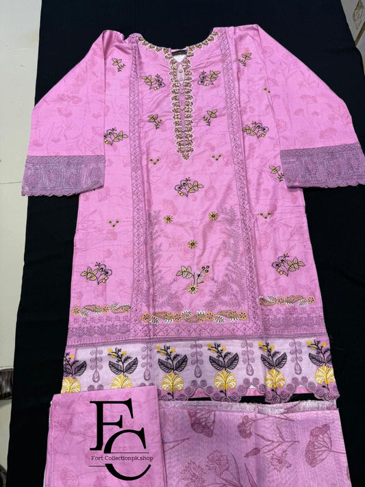 Woska by ijaz brand 3 piece stitch lawn Embroidery & Prient  summer collection of Premium style with comfort