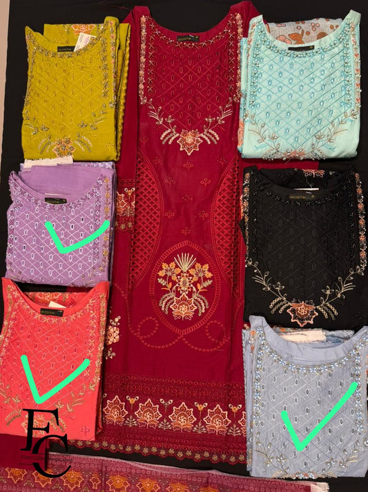 Woska by ijaz brand 3 piece stitch lawn 3 colour available summer collection of Premium style with comfort