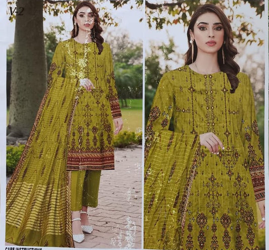 Luxury Rang Bhari Complete Unstitch Suit Lawn