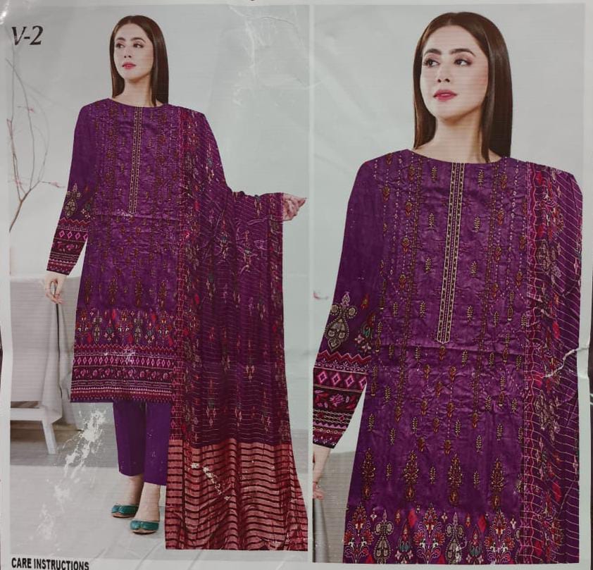 Luxury Rang Bhari Complete Unstitch Suit Lawn