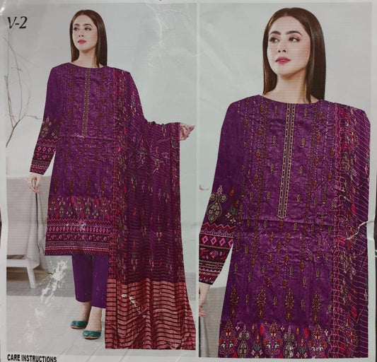 Luxury Rang Bhari Complete Unstitch Suit Lawn